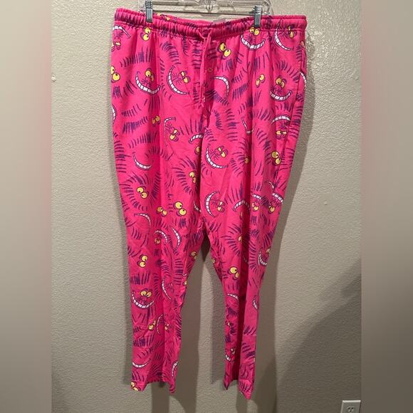 NWT Disney Parks Alice in Wonderland Cheshire Cat Mad Tea Party Pj Pants L XXL - Picture 1 of 3